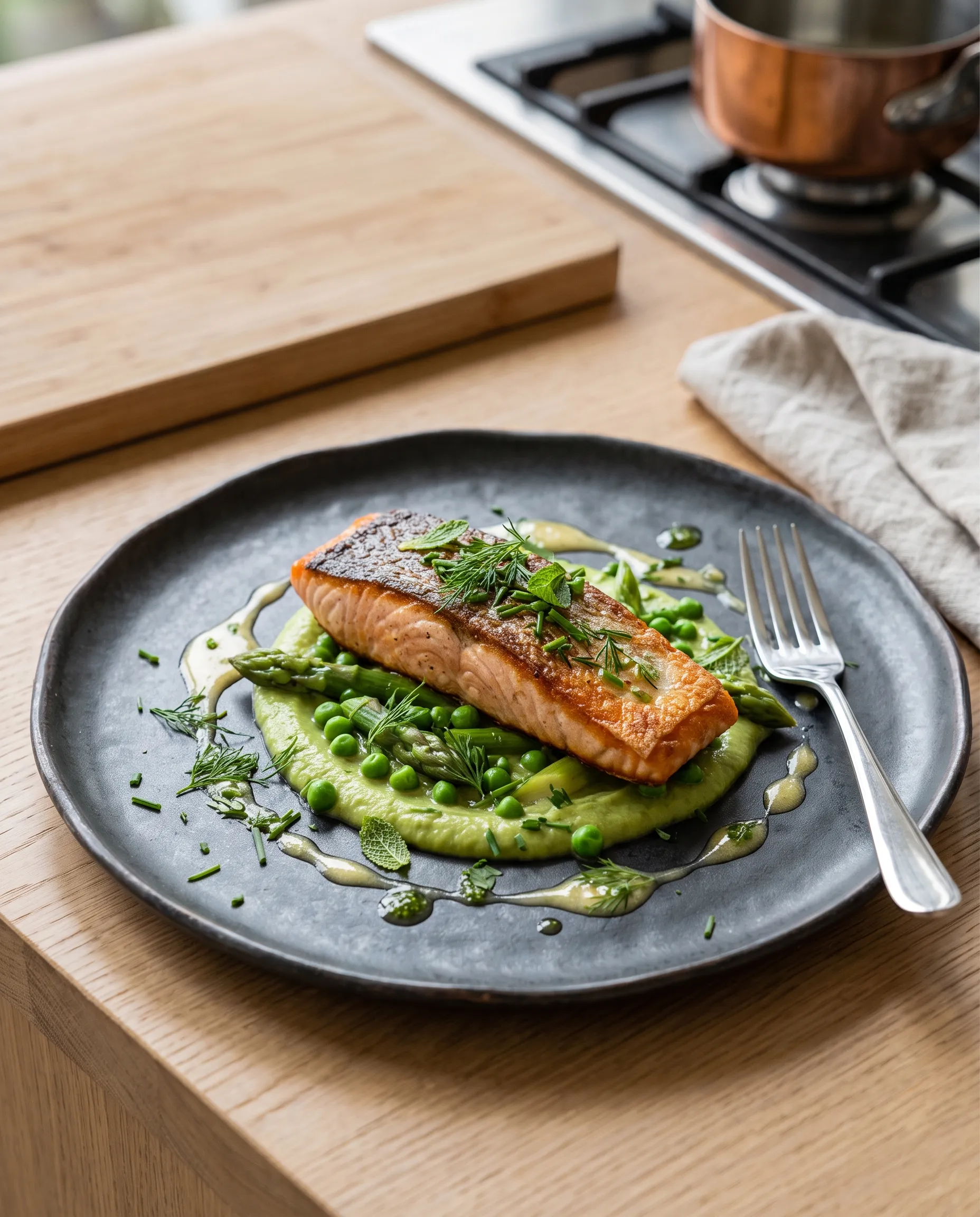 Verfijnd voorgerecht met zalm